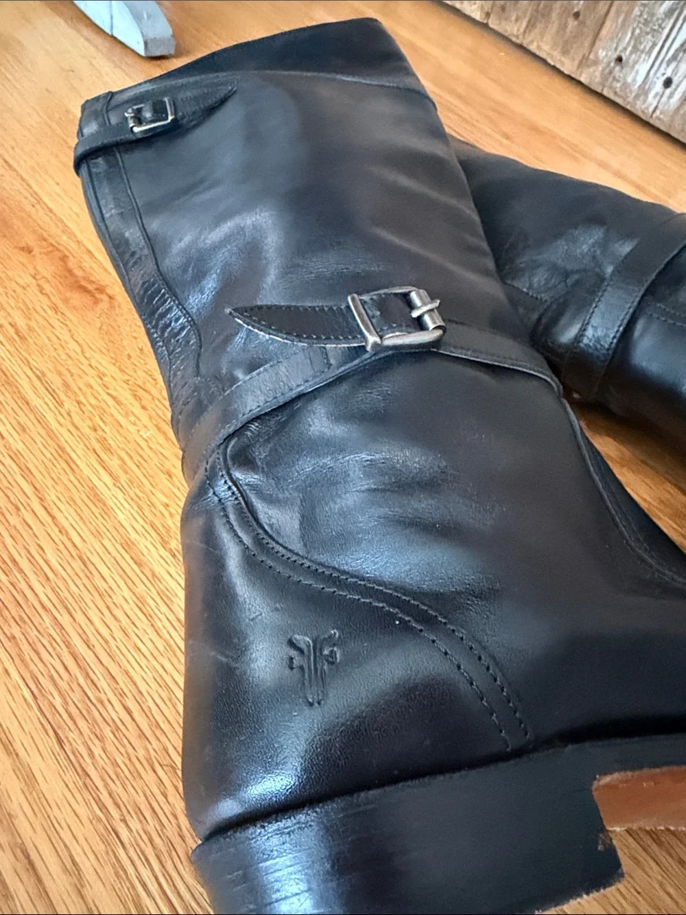 Frye Black Leather Over-the-Knee Dorato Riding Boots, size 8